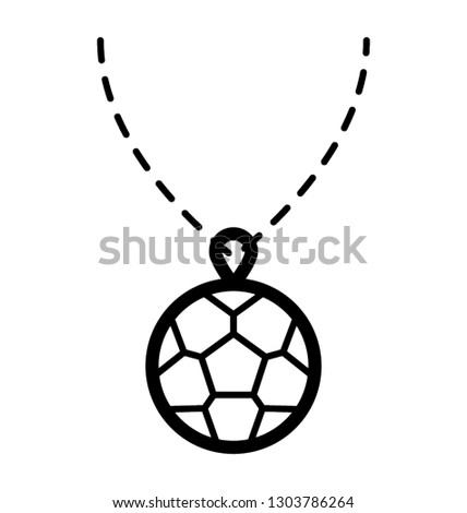 Line icon design of a chain pendant 