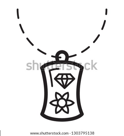 Line icon design of a chain pendant 