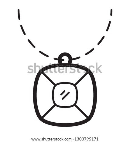 Line icon design of a chain pendant 