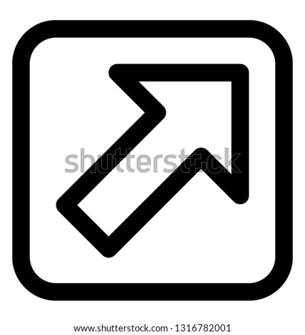 Upright arrow line vector icon 