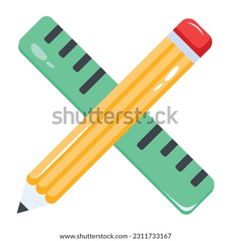 Check this flat icon of pencil ruler  