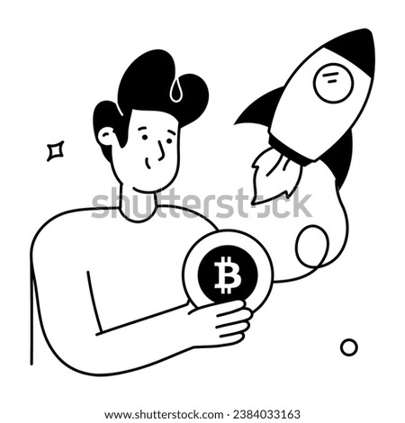 Browse the glyph illustration of crypto startup