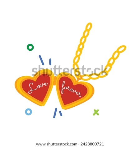 Beautiful designed flat sticker of love locket 