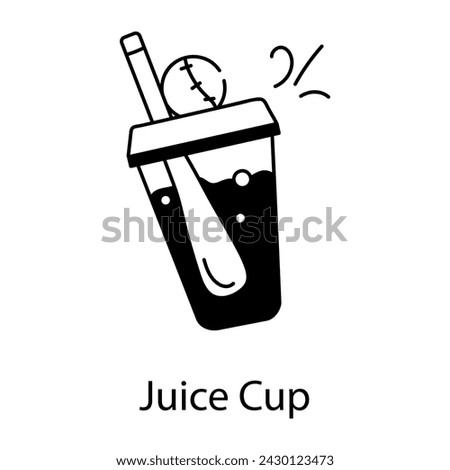 Download glyph icon of juice cup 