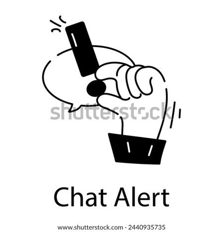 Grab this linear icon of chat alert 