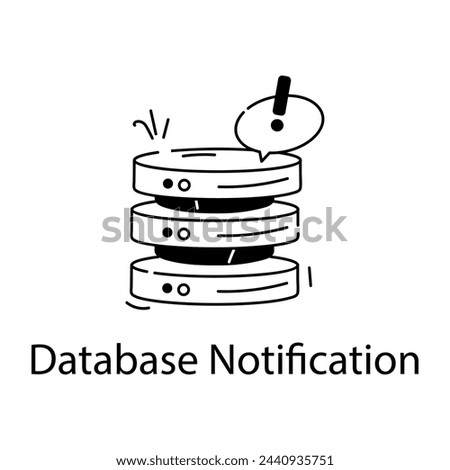 Check out linear icon of database notification 