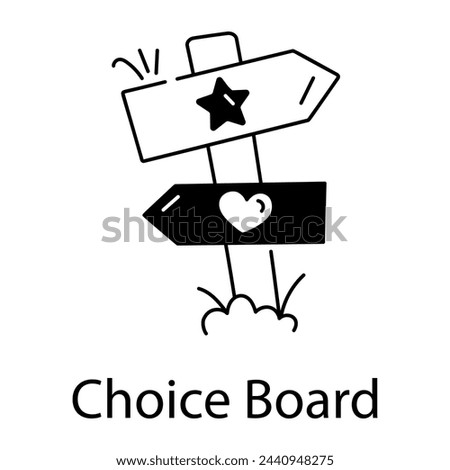 Download glyph style icon of a choice board 