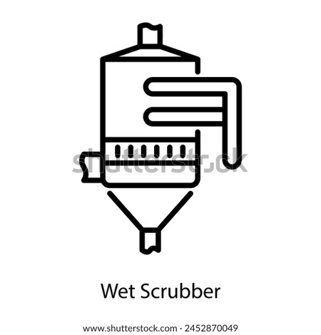 Ready to use linear icon of a wet scrubber 