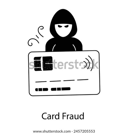 Card fraud icon designed in line style 