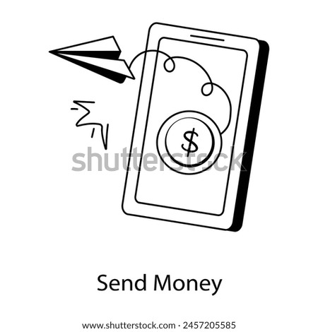 Send money line style icon 