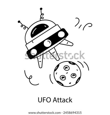 Download glyph icon of ufo attack 