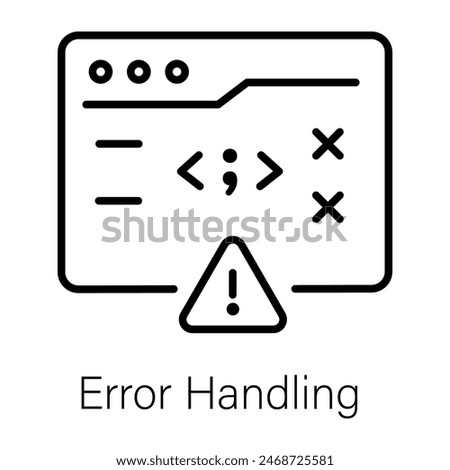 Here is a line icon of error handling 