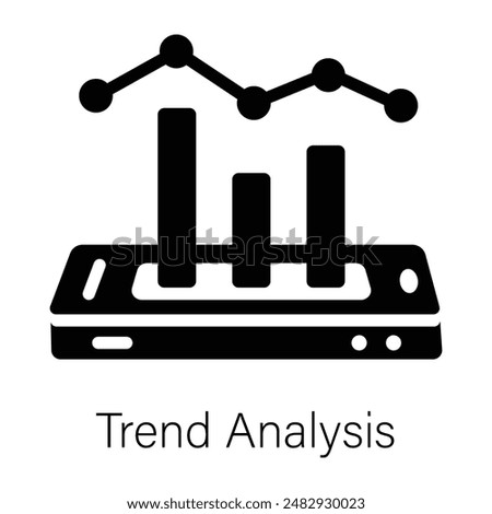 Download glyph icon of trend analysis 