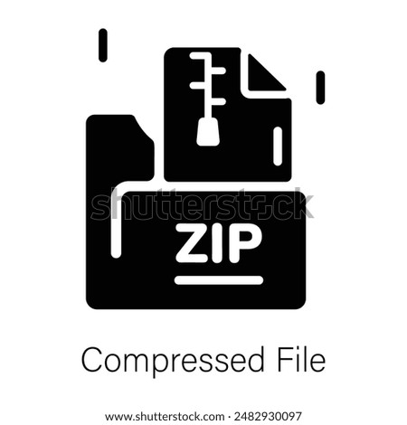 Grab this glyph icon of a compressed file 