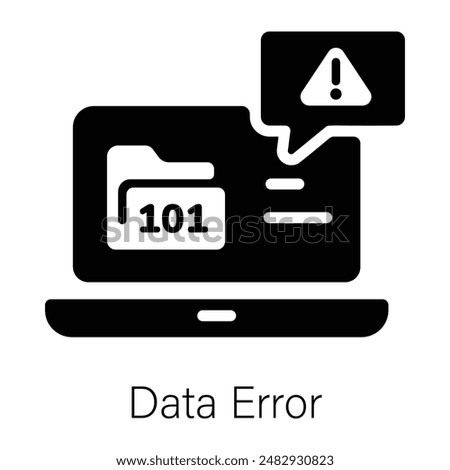 Data error solid icon is up for premium use 