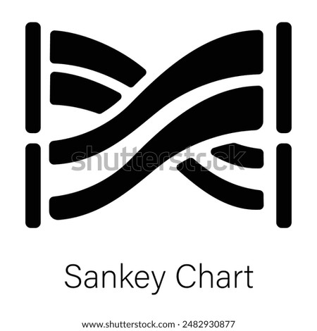 A glyph icon of sankey chart 