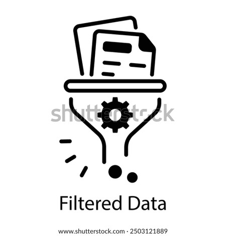 A linear style icon of filtered data