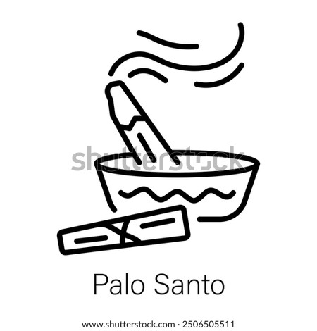 An outline icon of palo santo 