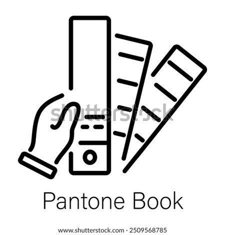 An outline icon of pantone book 