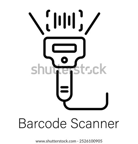 Barcode scanner icon in line style