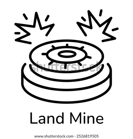 A linear icon of land mine 