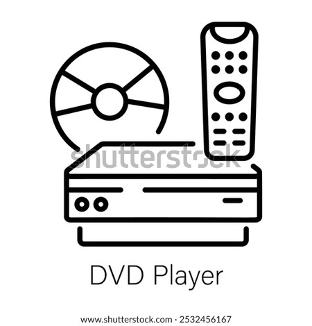 A line icon of dvd player 