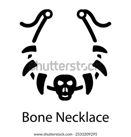 Filled style icon of bone necklace 