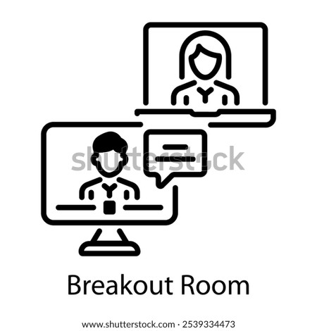 A line icon of breakout room 