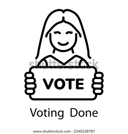 Voting done icon in linear style