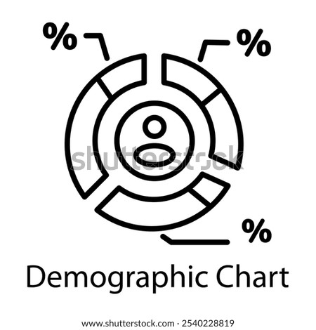 A linear style icon of demographic chart 