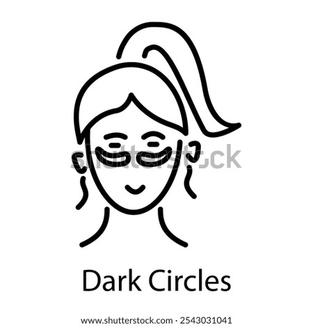 A woman having dark circles under her eyes, line style icon 