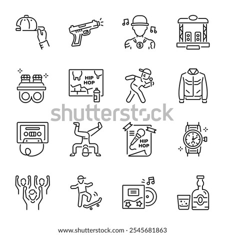 Bundle of Linear Style Cleaning Icons 

