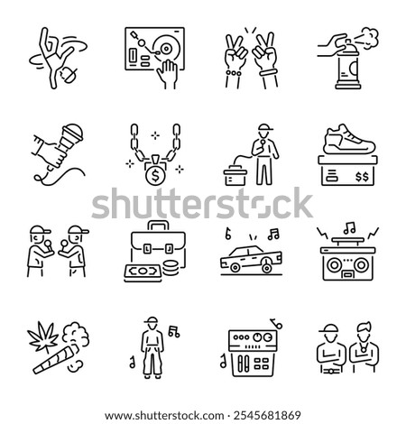 Collection of Linear Style Household Chores Icons 