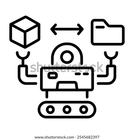 A linear icon of data parsing