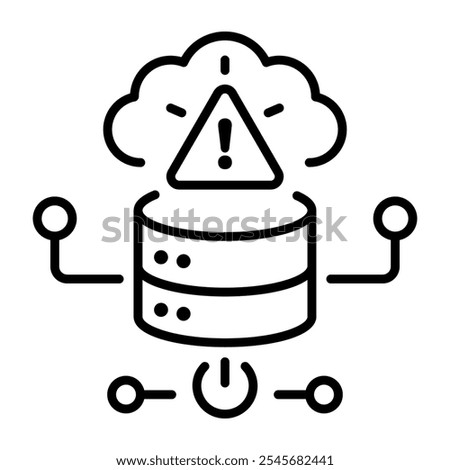 An outline style icon of cloud error