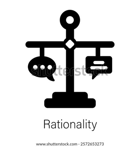 Download glyph style icon of rationality 