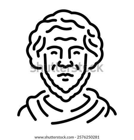 Seneca philosopher icon in line style 