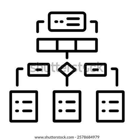 Subtask division icon in linear style 