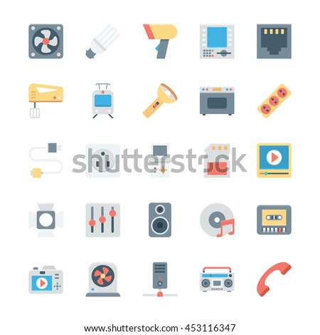 Electronics Colored Vector Icons 4