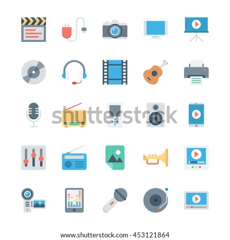 Music, Audio, Video, Cinema, Multimedia Vector Icons 1