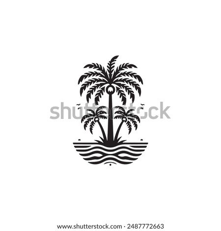 Pam tree art design vector file.