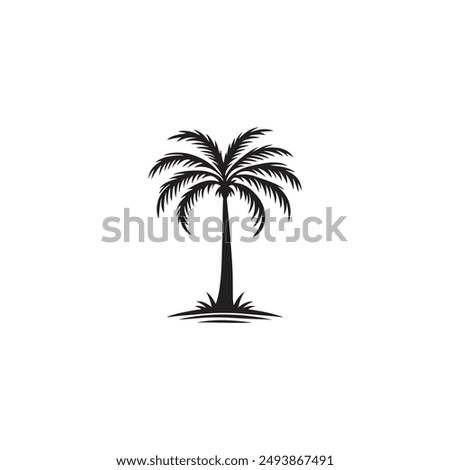 Pam tree design vector art black design.