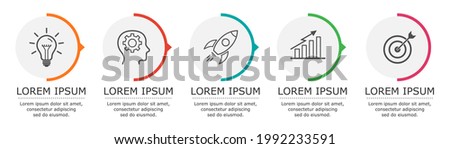 Business infographic Vector with 5 steps. Used for presentation,information,education,connection,marketing,
project,strategy,technology,learn,brainstorm,creative,growth,abstract,stairs,idea,text,work.