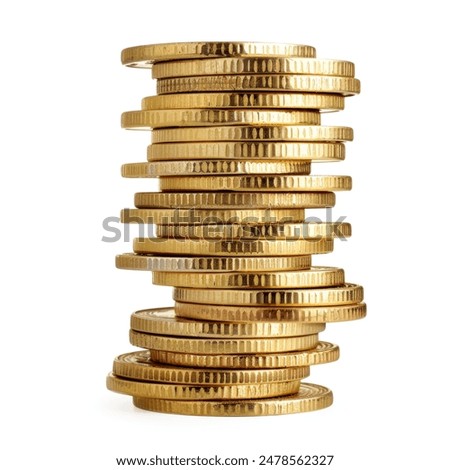 Similar – Image, Stock Photo Euro coins stacked in a tower