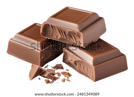 Similar – Image, Stock Photo Dark chocolate bar and Broken chocolate pieces and almonds