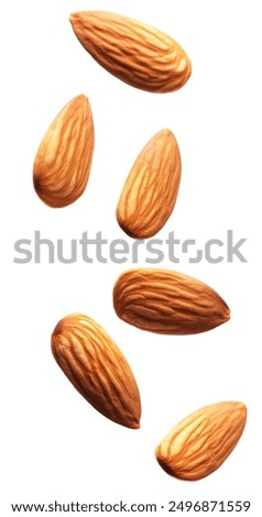 Image, Stock Photo nuts and almonds on yellow background