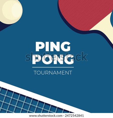 Ping pong Poster Template. Table and rackets for ping-pong.Table tennis tournament, championship, promotion flyer. Pingpong competition, indoor sport game, placard, cards background,banner.