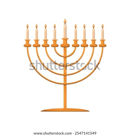 Menorah Traditional Jewish Candle Judaism National element.Menorah icon vector illustration.Happy Hanukkah, Jewish Festival of Lights background for greeting concept.Isolate on white background