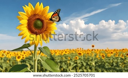 Image, Stock Photo Sunflower Field