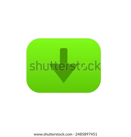 green download button icon with simple design, download button icon vector design